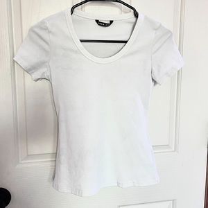 U-Cut Short Sleeve Plain Tee
